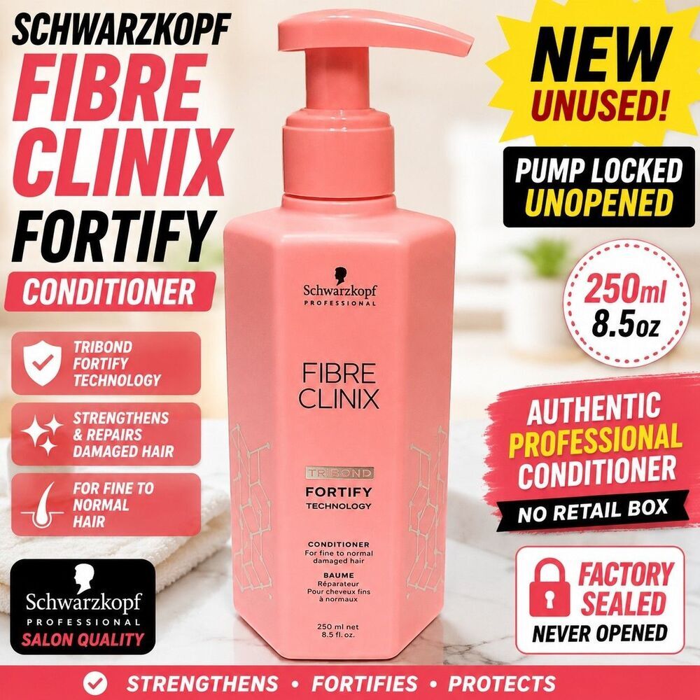 Schwarzkopf Fibre Clinix Fortify Conditioner 250ml 8.5oz New Unused Pump Locked
